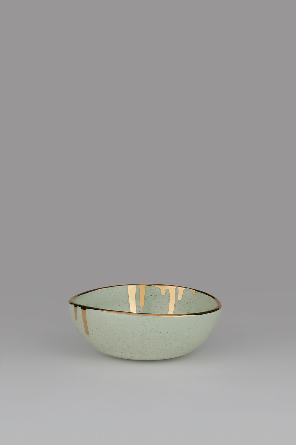 Claybird Large Ring Bowl with Gold Drip Rim