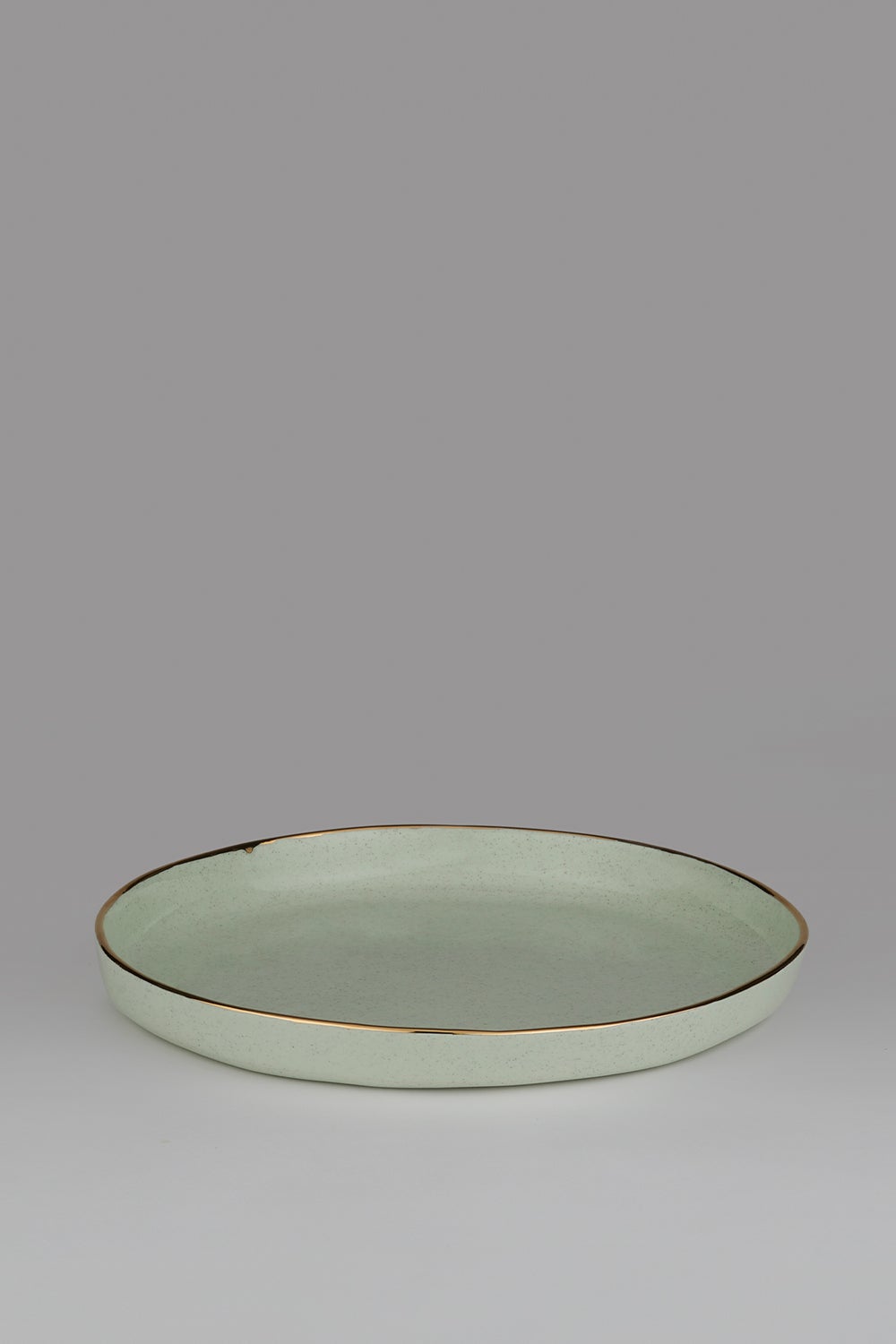 Claybird Plate with Gold Drip Rim