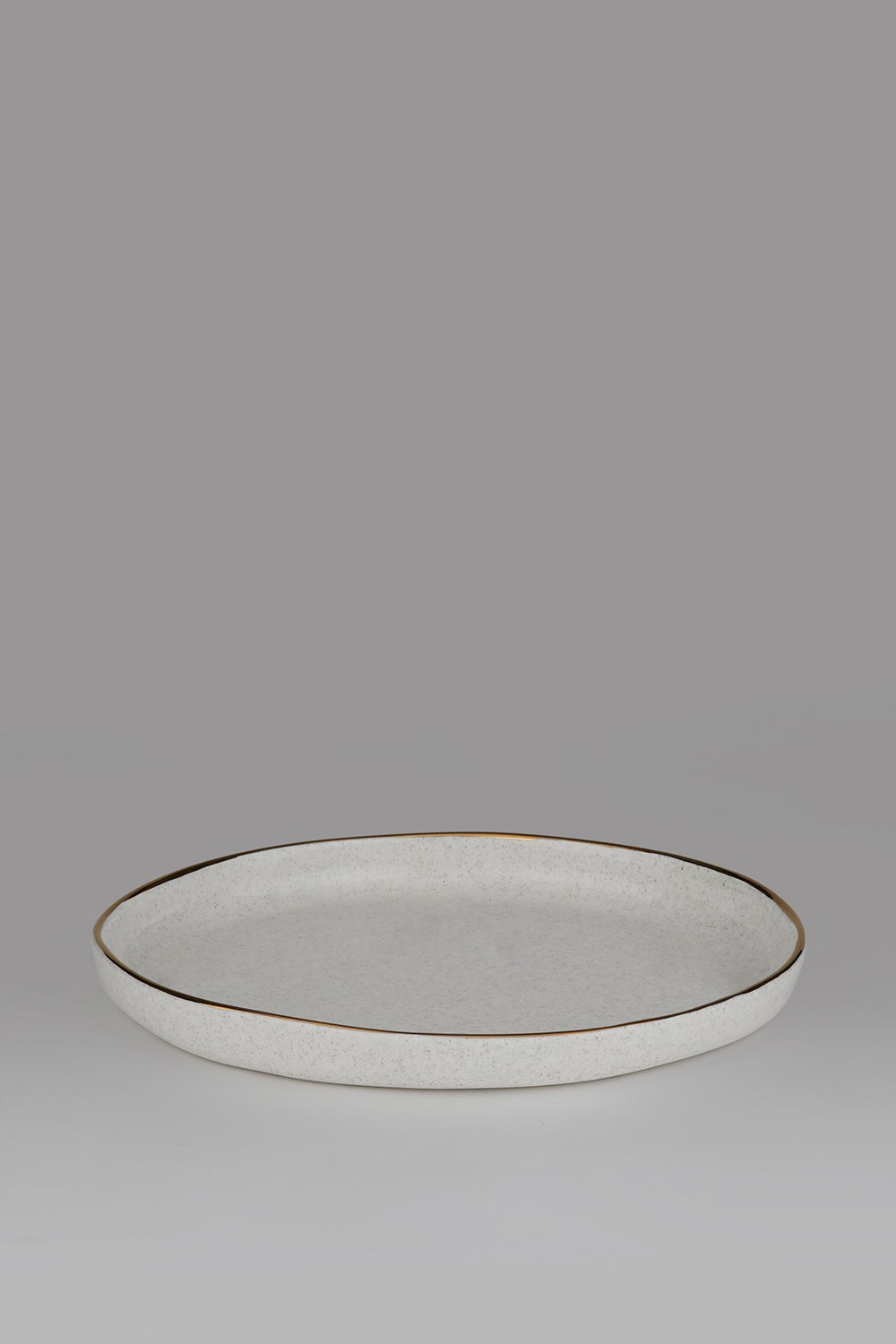 Claybird Plate with Gold Drip Rim