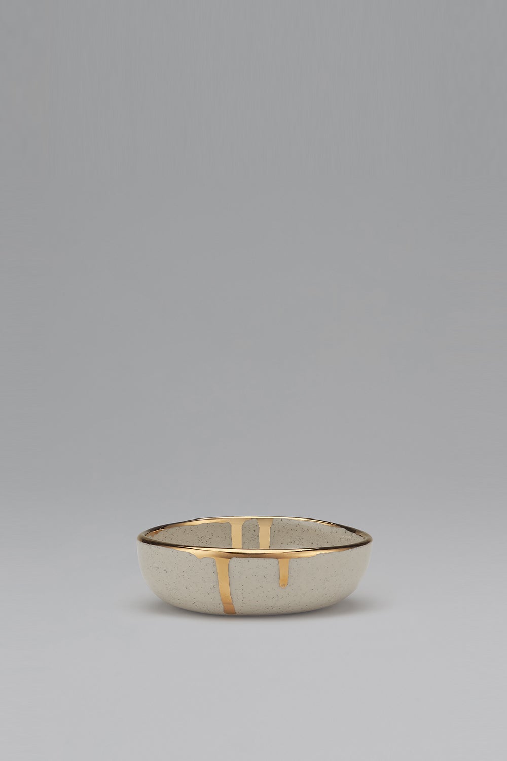 Claybird Small Ring Bowl with Gold Drip Rim