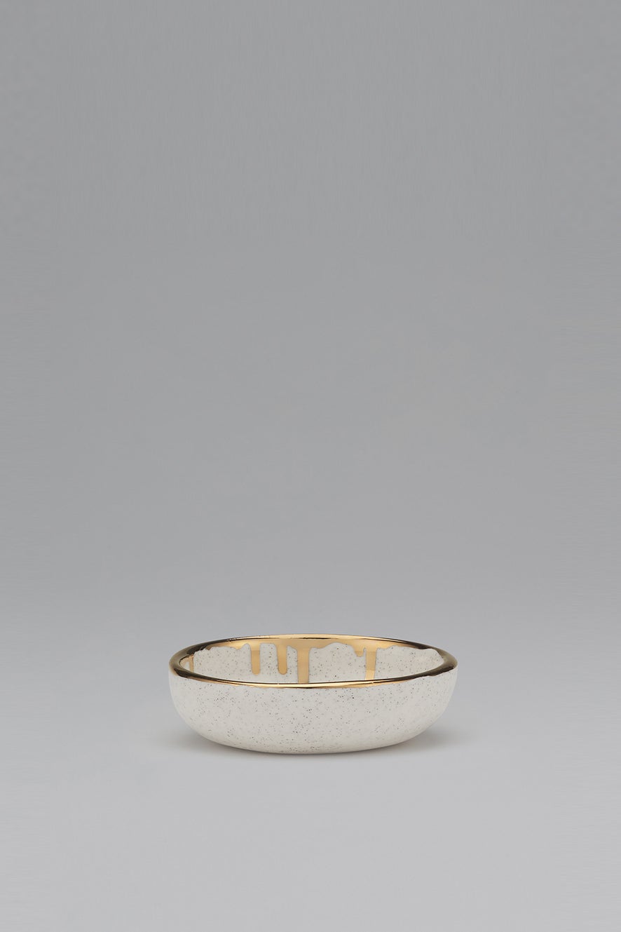 Claybird Small Ring Bowl with Gold Drip Rim