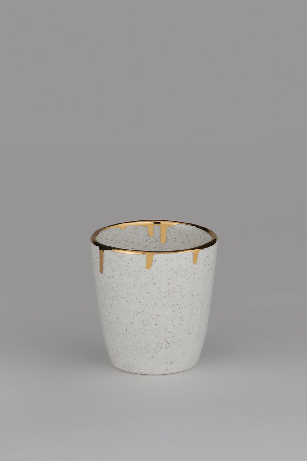 Claybird Small Tumbler with Gold Drip Rim