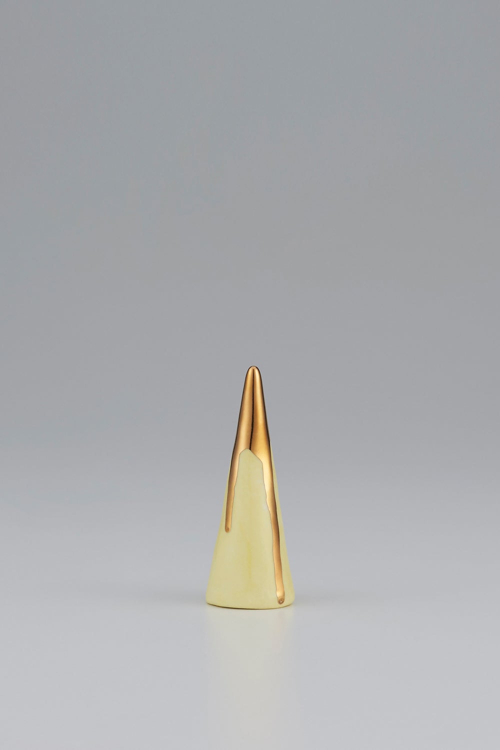 Claybird Ring Cone with Gold Drip Rim Yellow