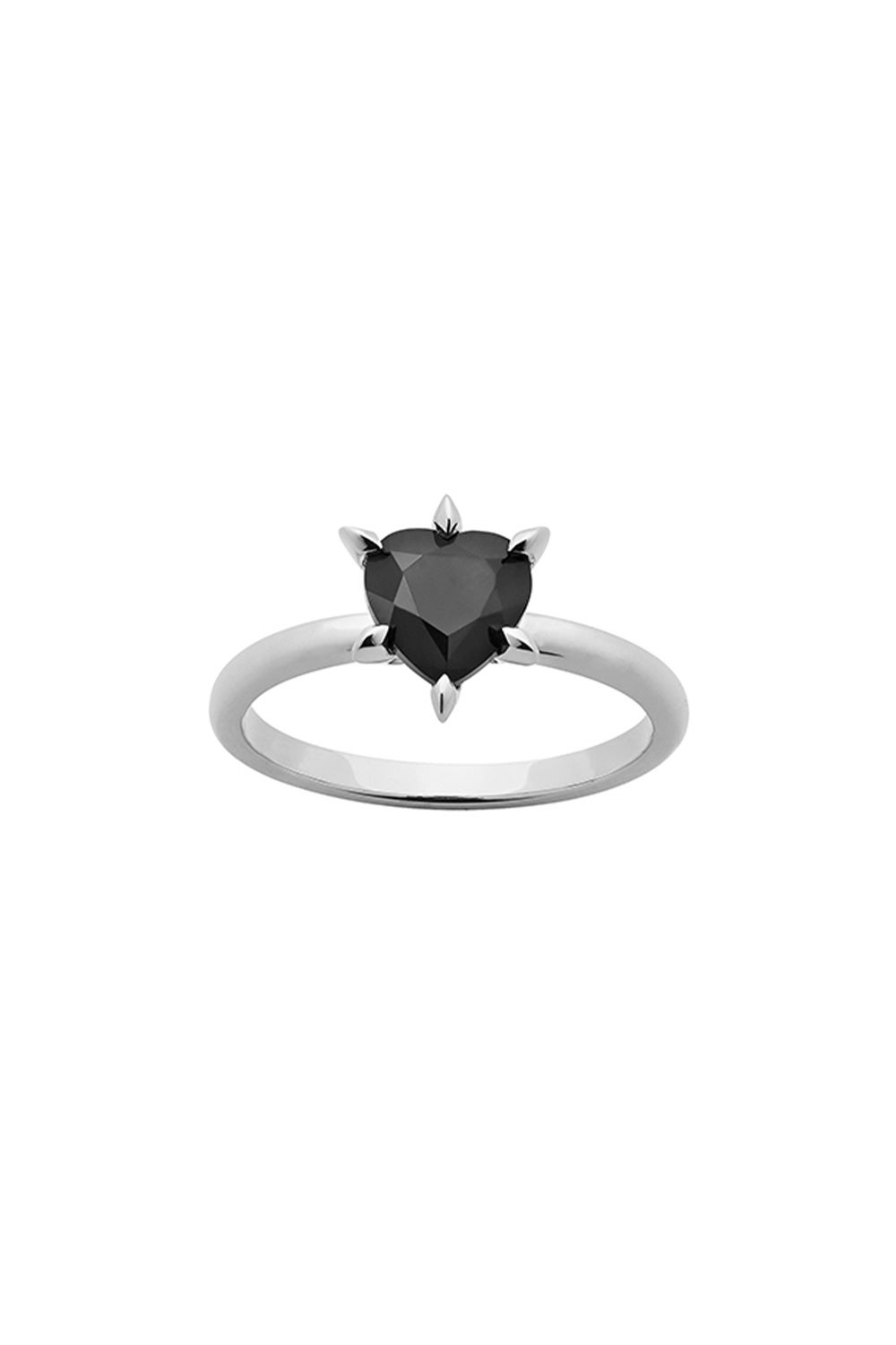 Cupid's Heart Ring Silver Onyx