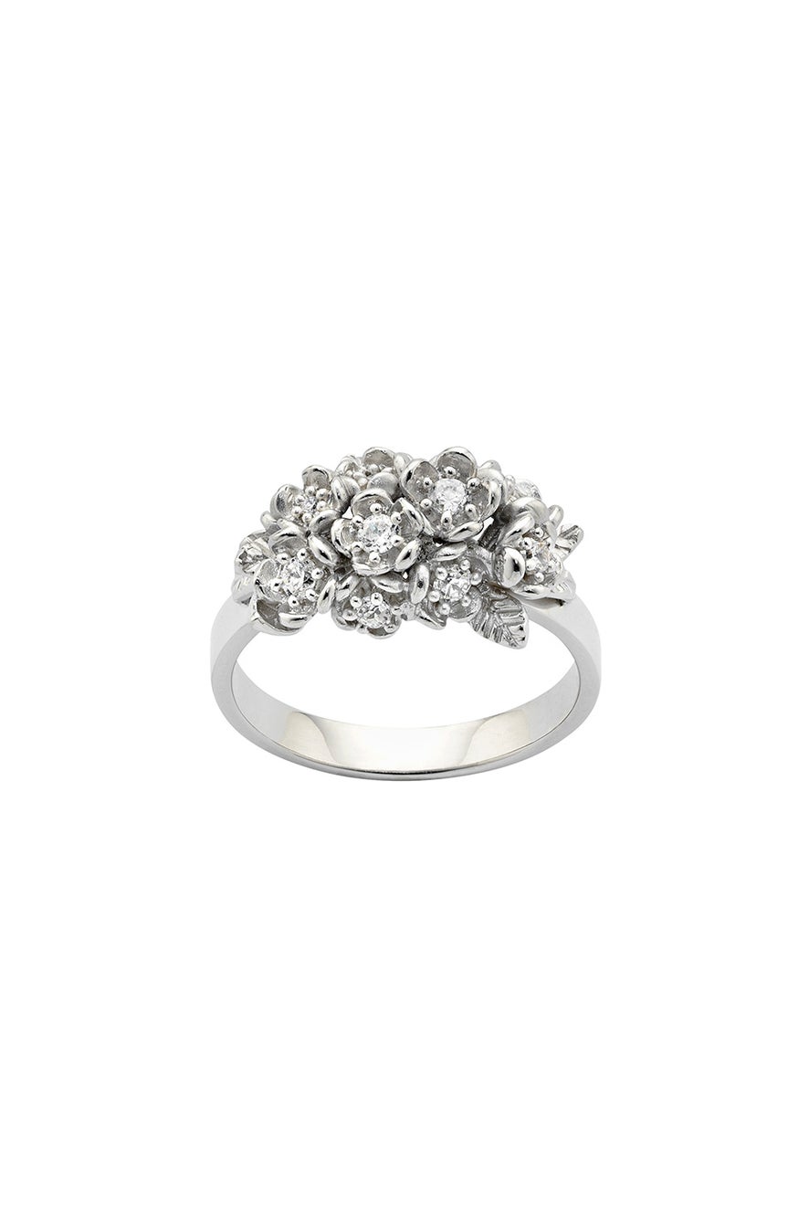 Diamond Flowers Ring, White Gold, 0.42ct Diamond