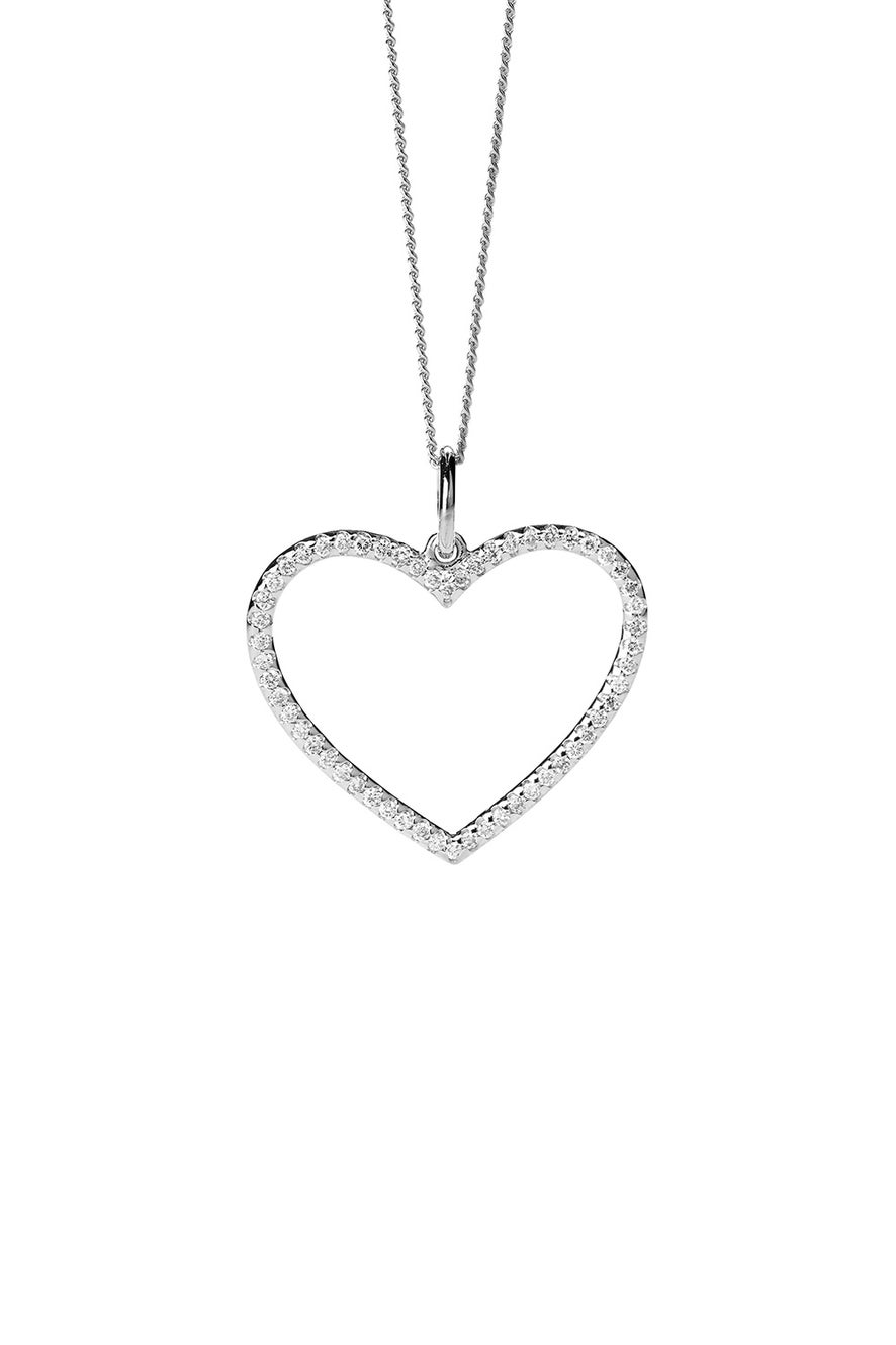 Diamond Heart Necklace, White Gold, .31ct Diamond