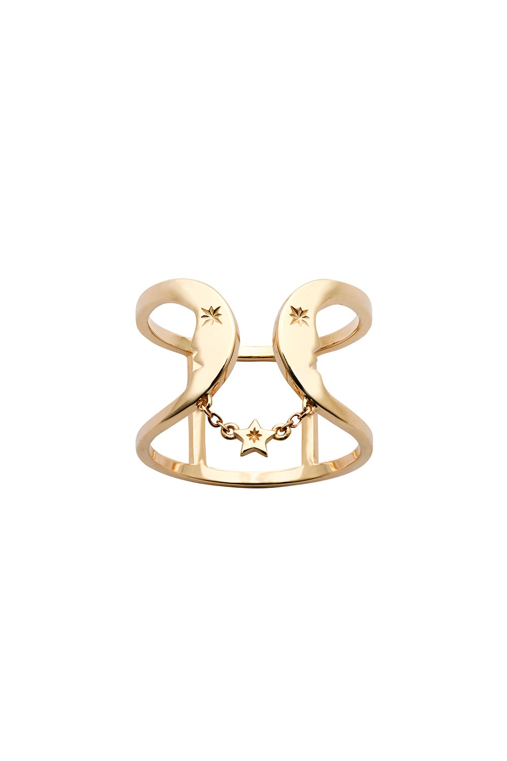 Double Crescent Ring Gold