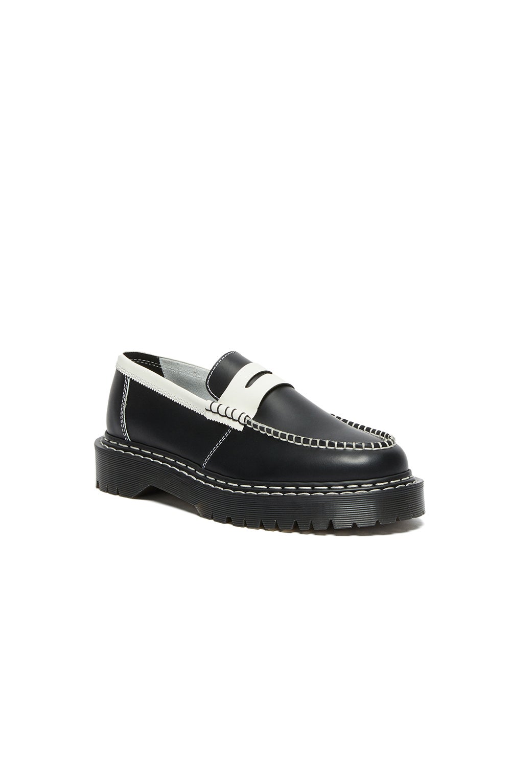 Dr. Martens Penton Leather Contrast Loafer Black with White