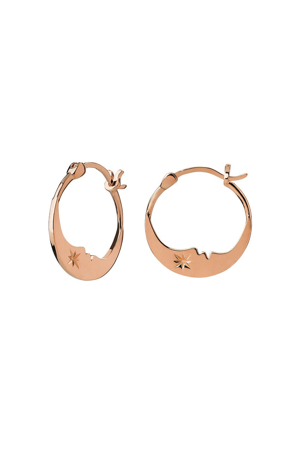 Eclipse Moon Hoops Rose Gold