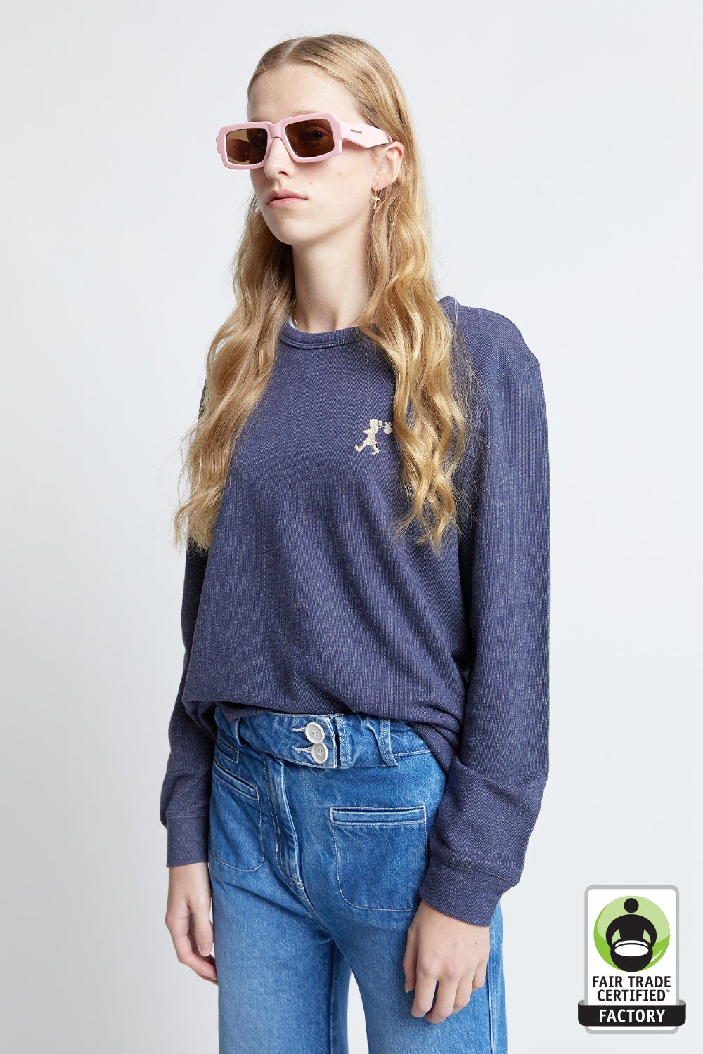 Embroidered Runaway Girl Organic Cotton Sweatshirt