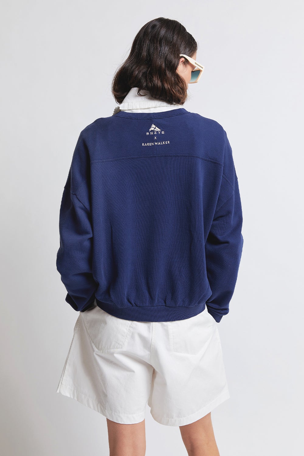 Embroidered Squadron Organic Cotton Crewneck Sweatshirt