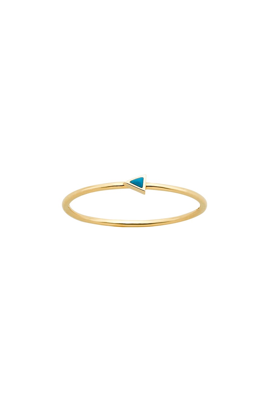 Extra Fine Arrow Ring Gold Turquoise