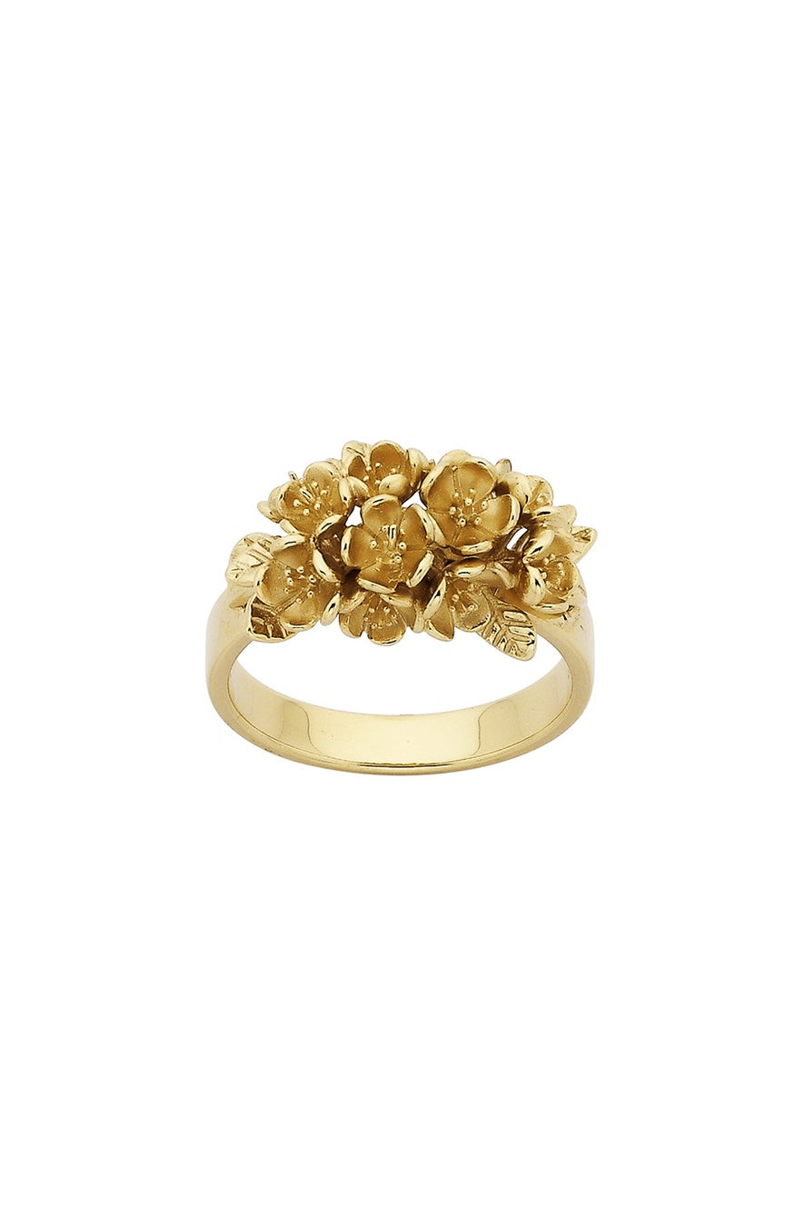 Flower Cluster Ring Gold