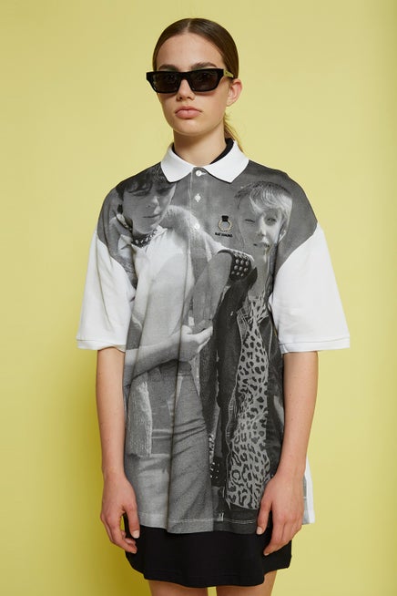 Fred Perry x Raf Simons Oversized Printed Piqué Shirt