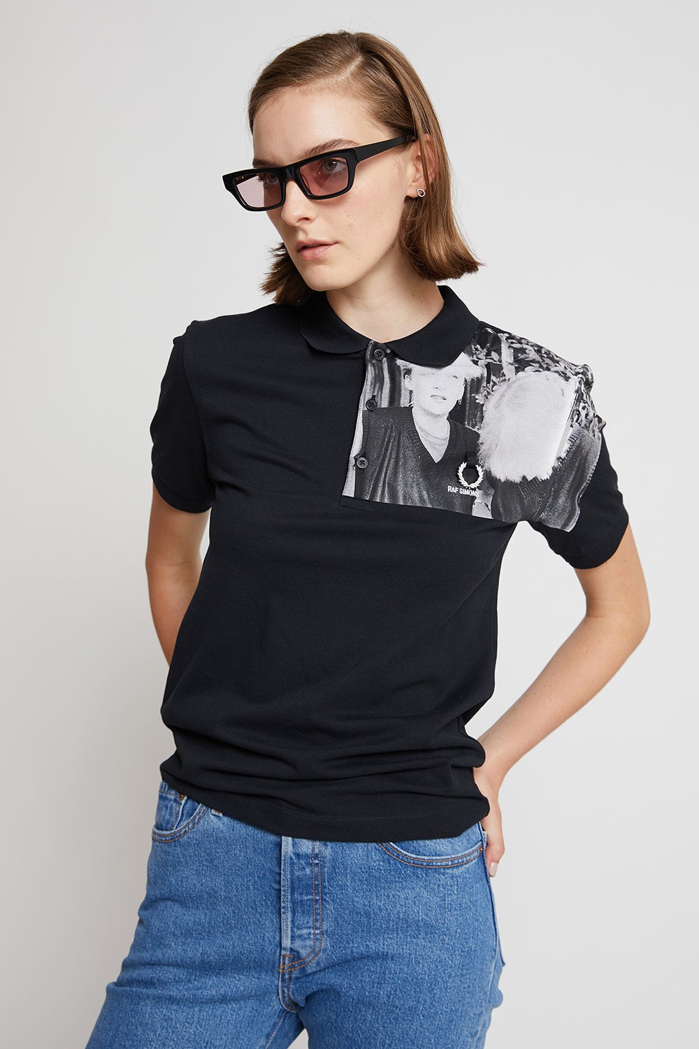 Fred Perry x Raf Simons Shoulder Print Piqué Shirt