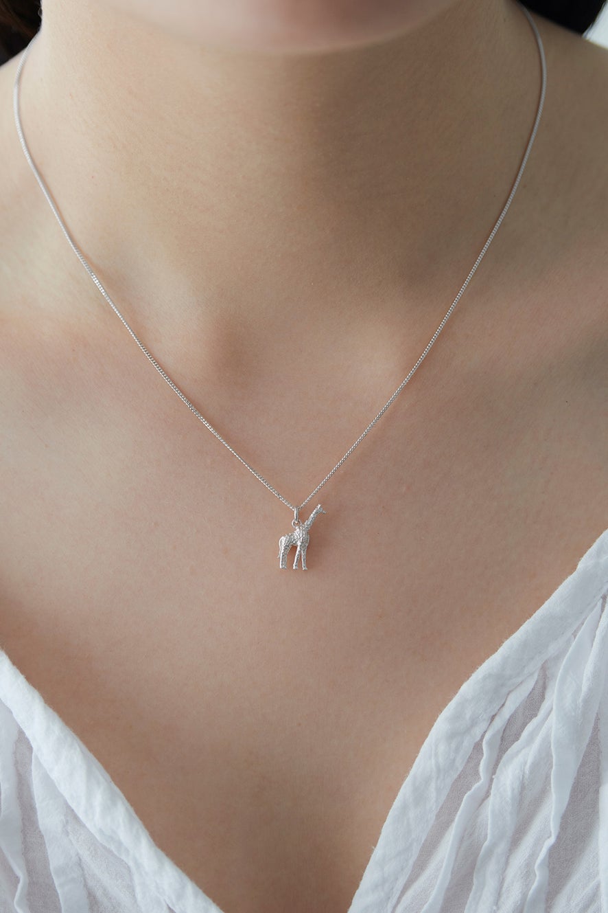 Giraffe Necklace Sterling Silver