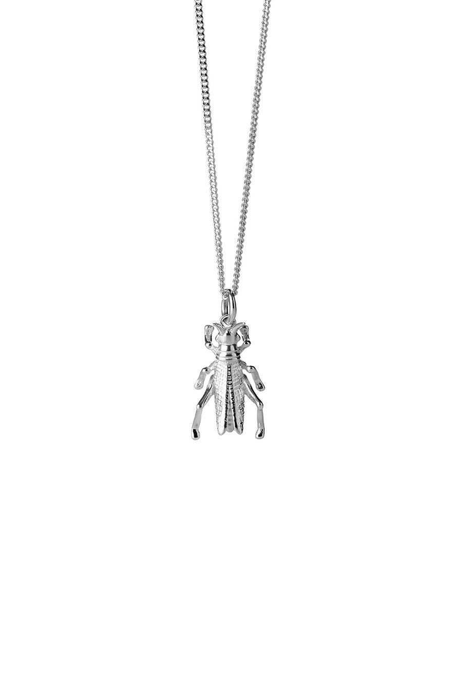 Grasshopper Necklace Silver