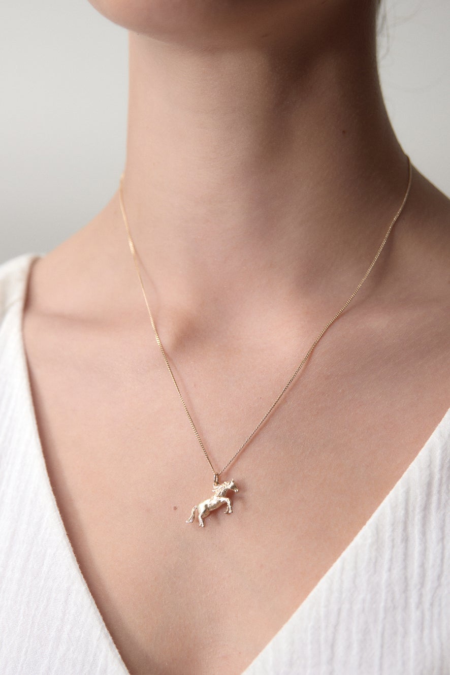 Horse Necklace Gold