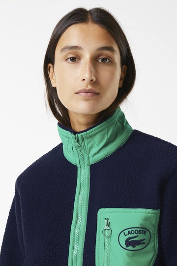Der er behov for killing tjener Lacoste Logo Zip Front Fleece Jacket Navy | Karen Walker