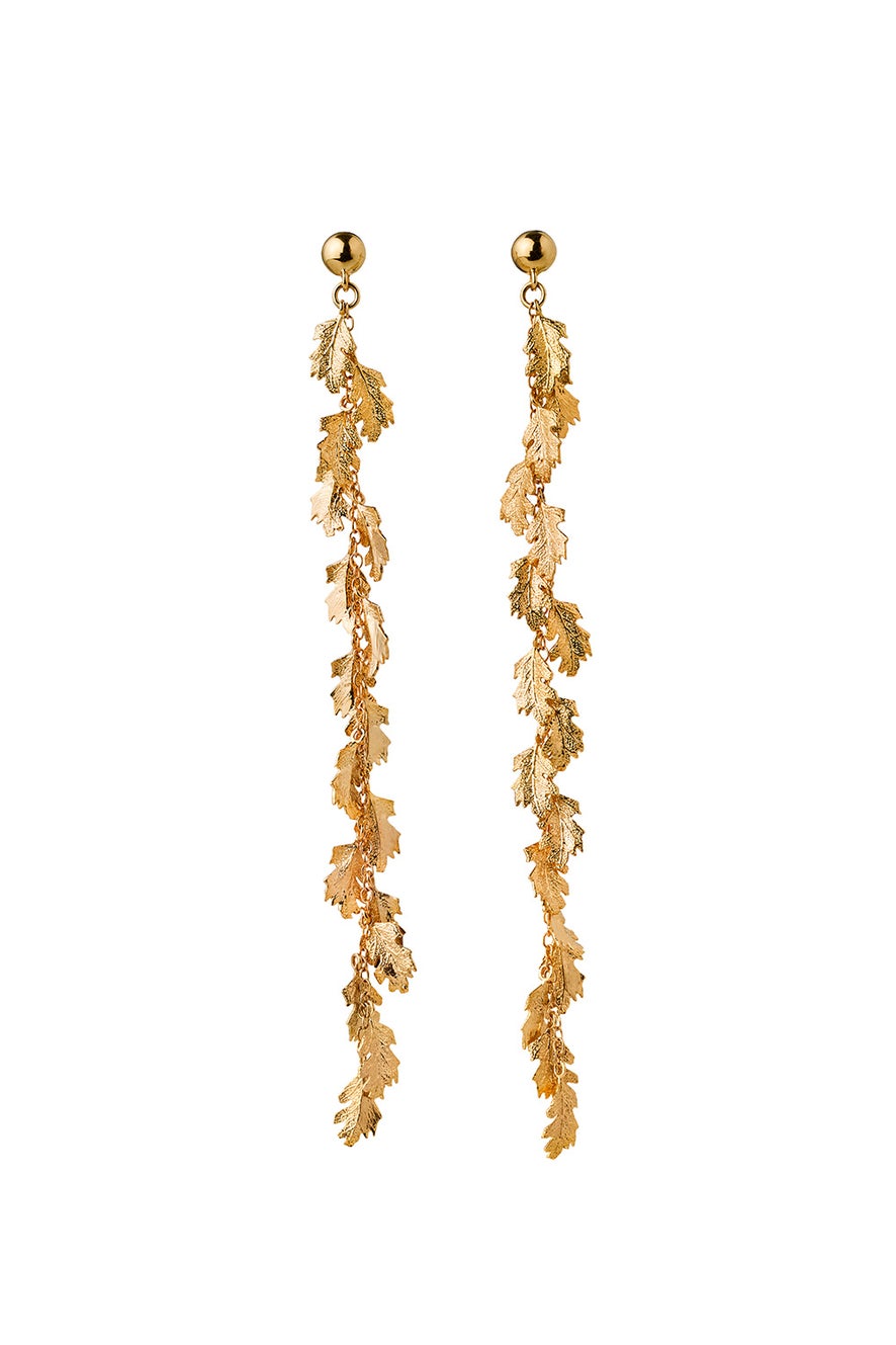 Leaf Drop Earrings Gold-Plated