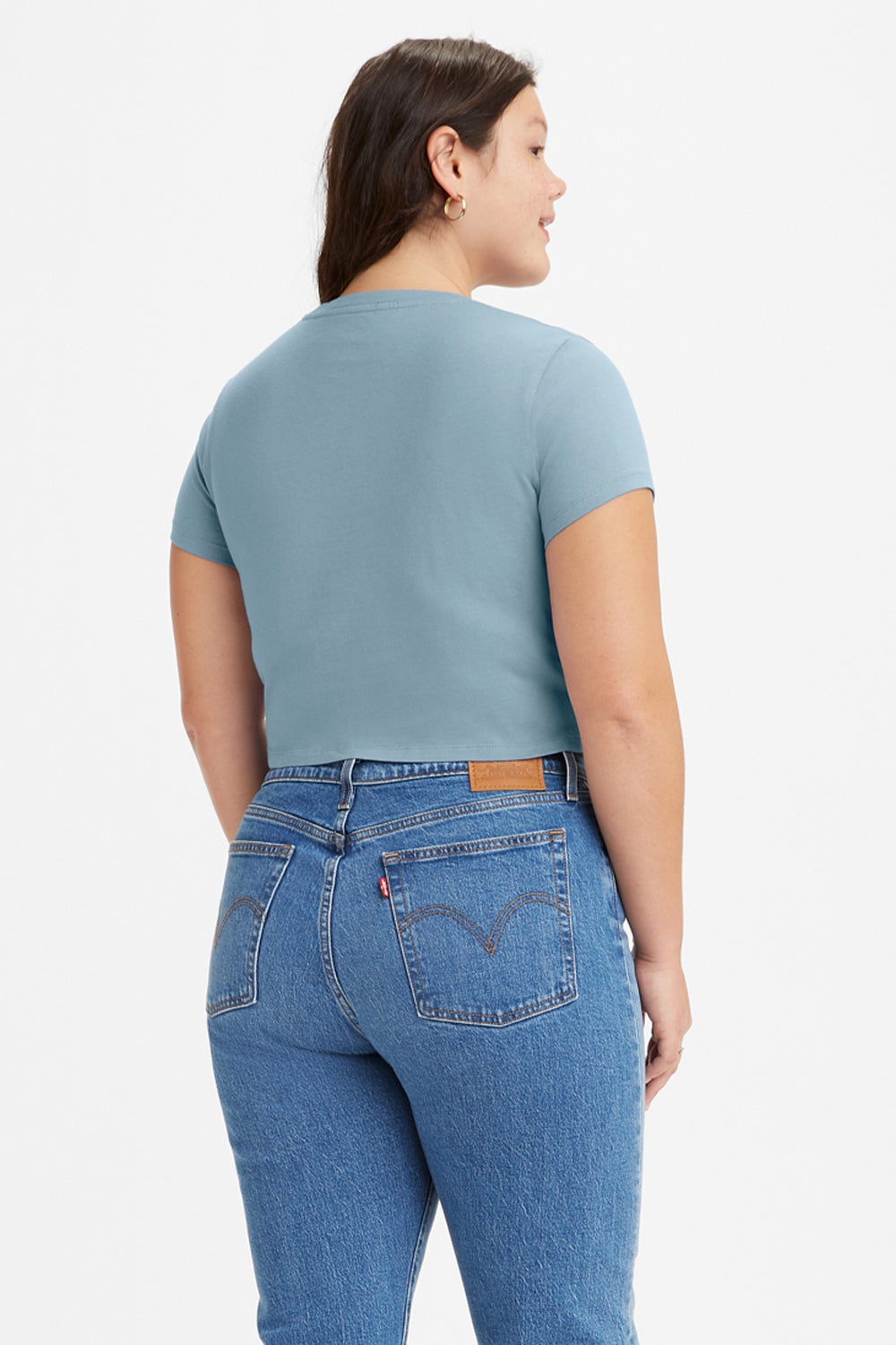 Levi's Fresh Cropped Jordie T-Shirt Natural Garment Dyed Blue