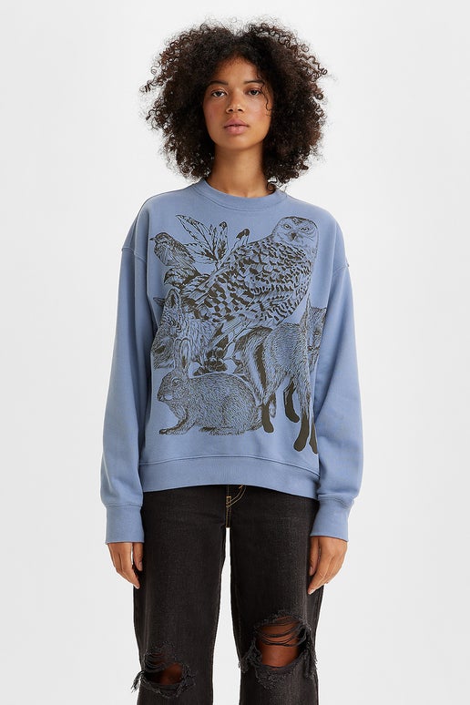 Levi's Graphic Debbie Sweatshirt Animal World Blue | Karen Walker