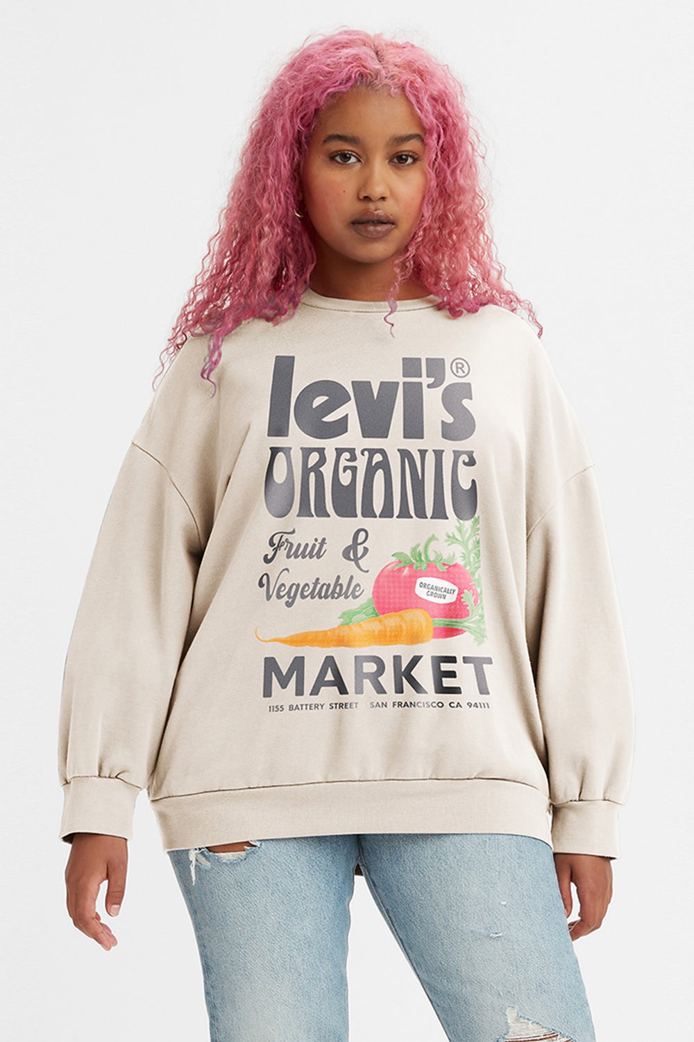Levi's Graphic Prism Crew Stay Fresh Organic Undyed Griege