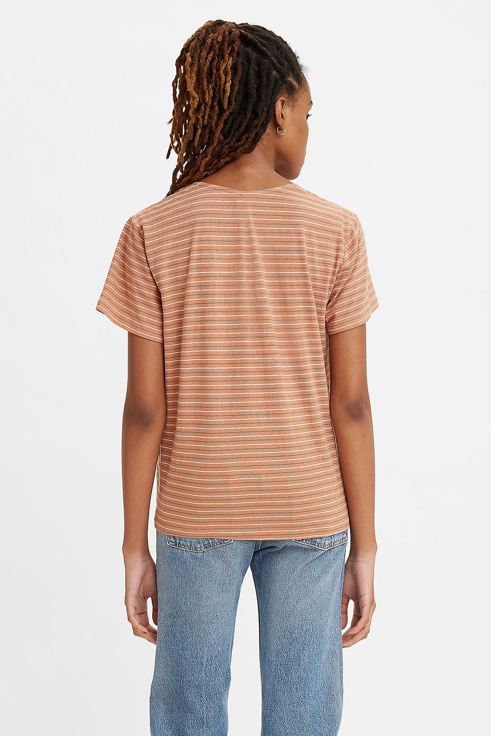 Levi's Made and Crafted Open Neck Tee Mocha Mousse