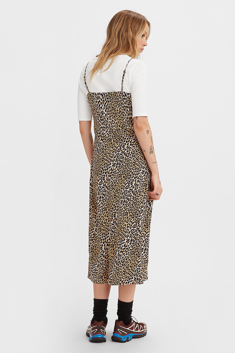Levi's Marietta Slip Dress Classic Leopard Whitecap Gray