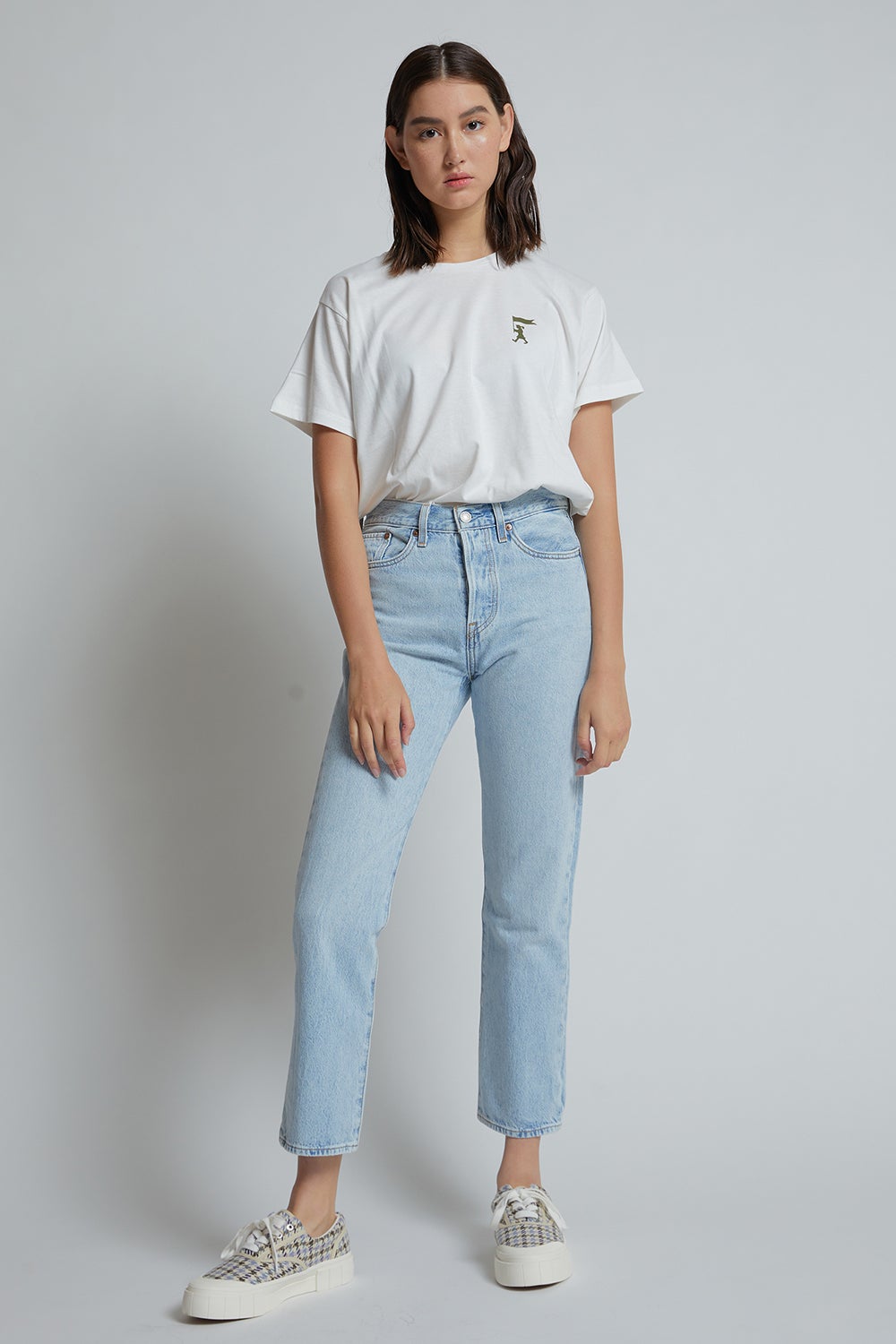 Levi's Ribcage Straight Ankle Jeans Middle Road