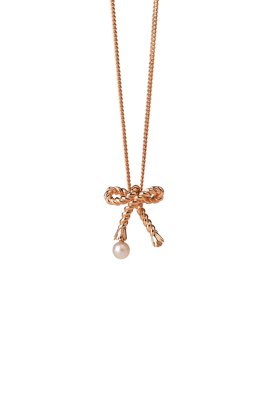 Love Knot Necklace Rose Gold