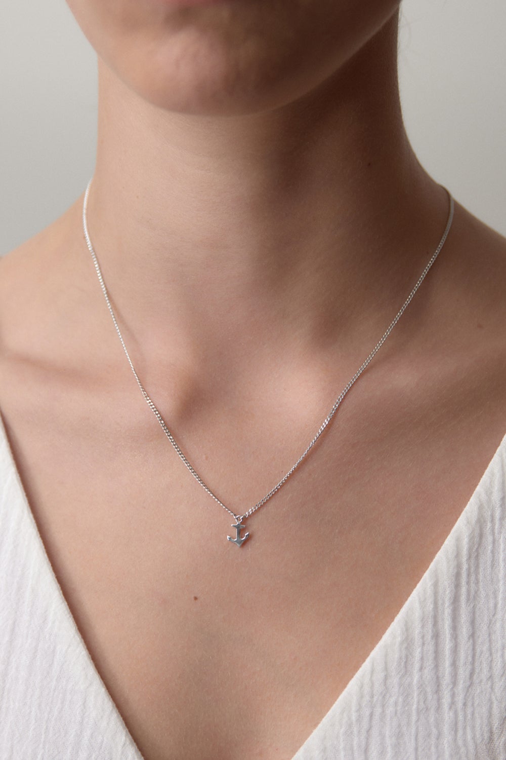 Mini Anchor Necklace Silver