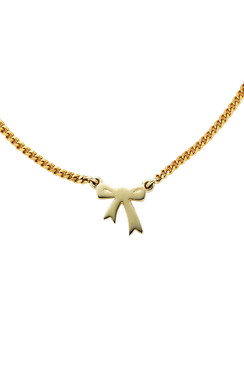 Mini Bow Necklace Gold