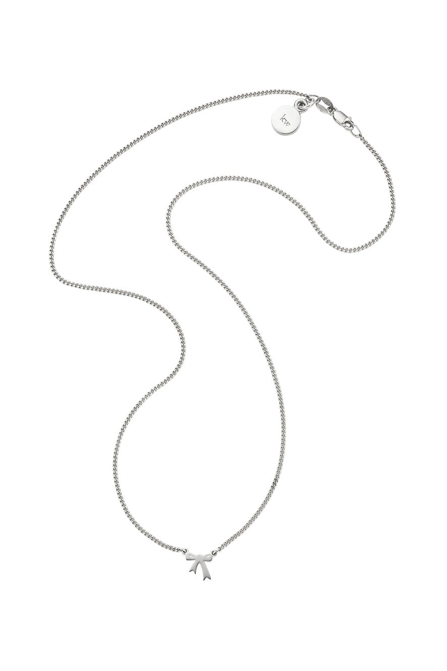 Mini Bow Necklace Silver