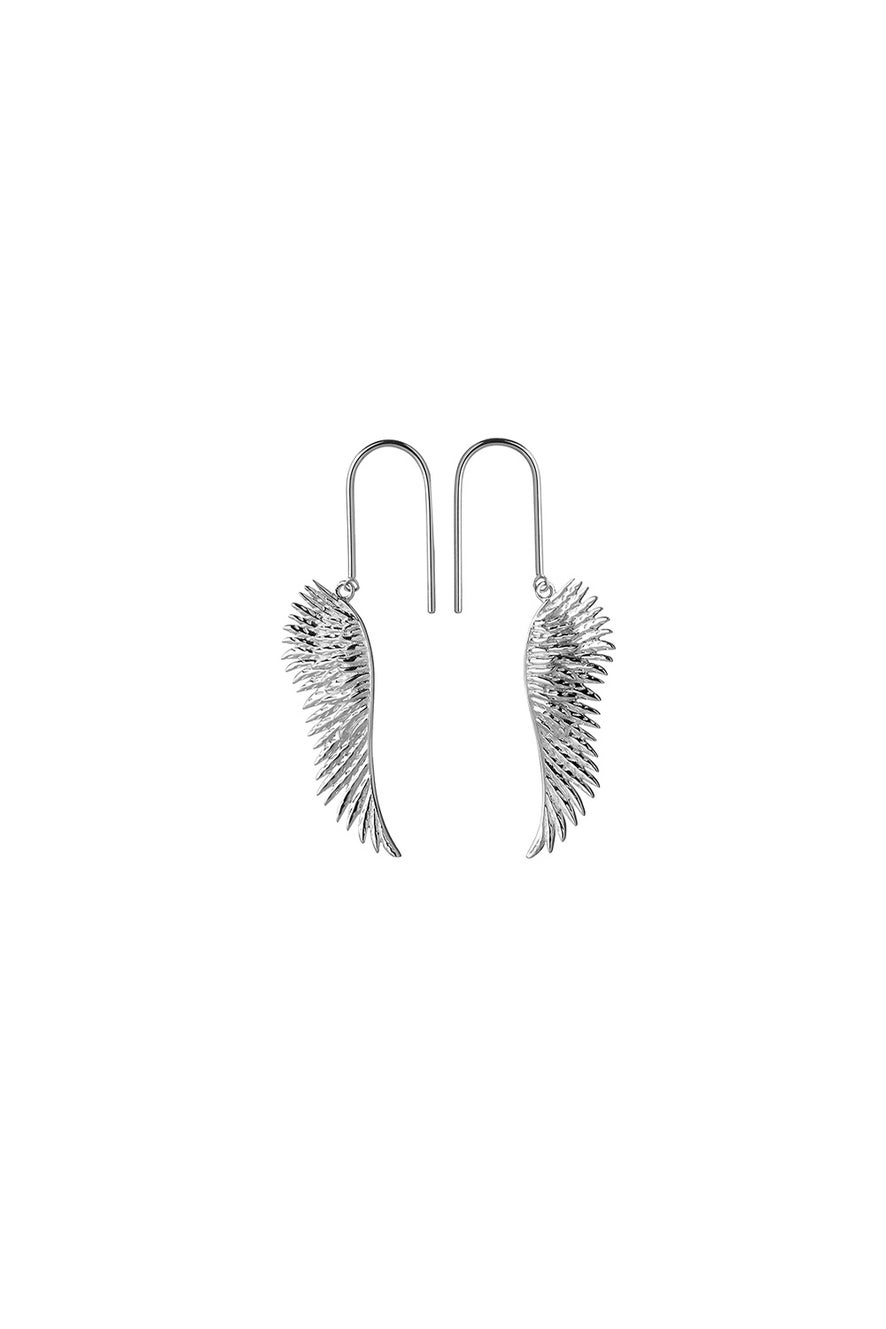 Mini Cupid's Wings Earrings Silver