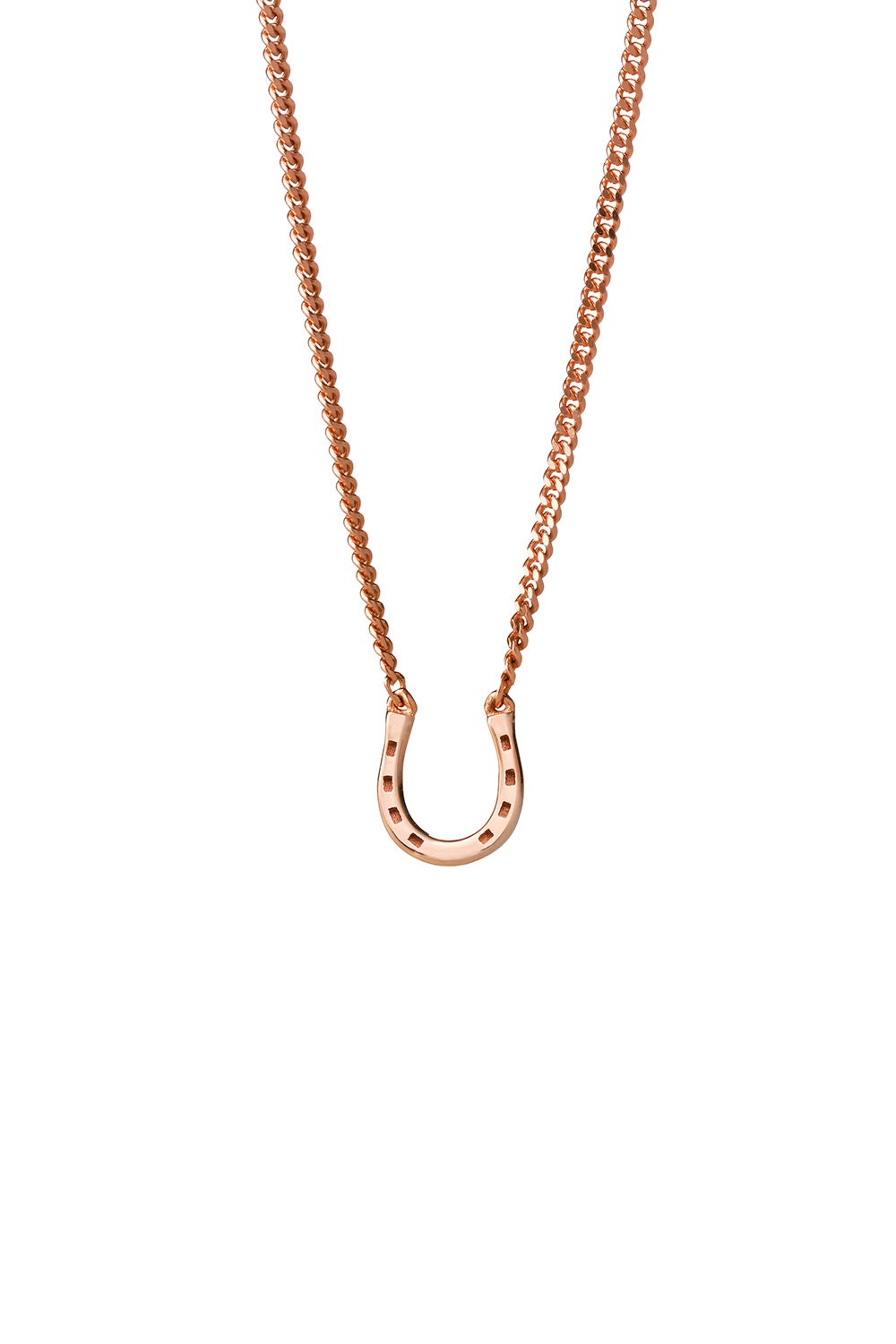 Mini Horseshoe Necklace Rose Gold