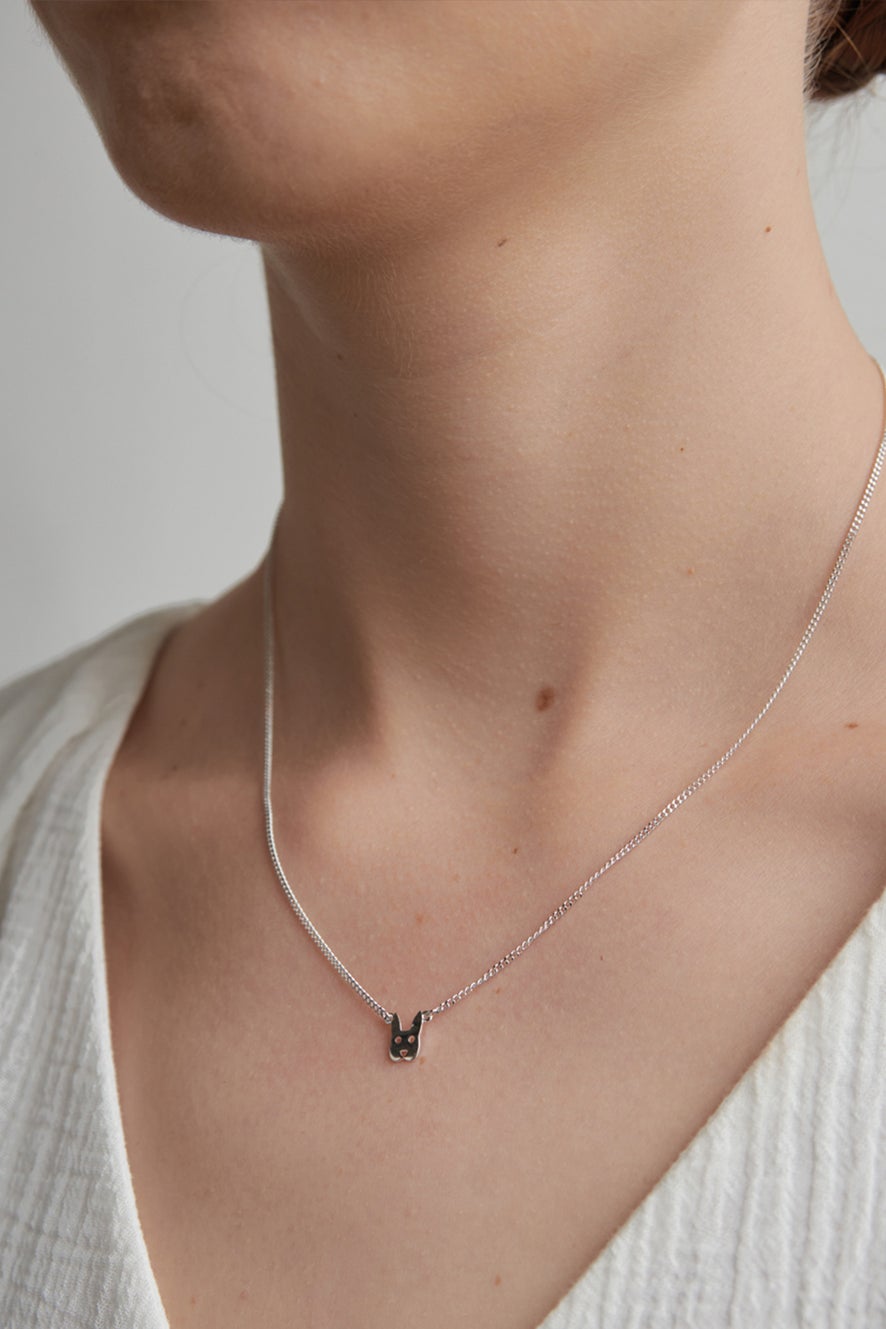 Mini Rabbit Necklace Silver