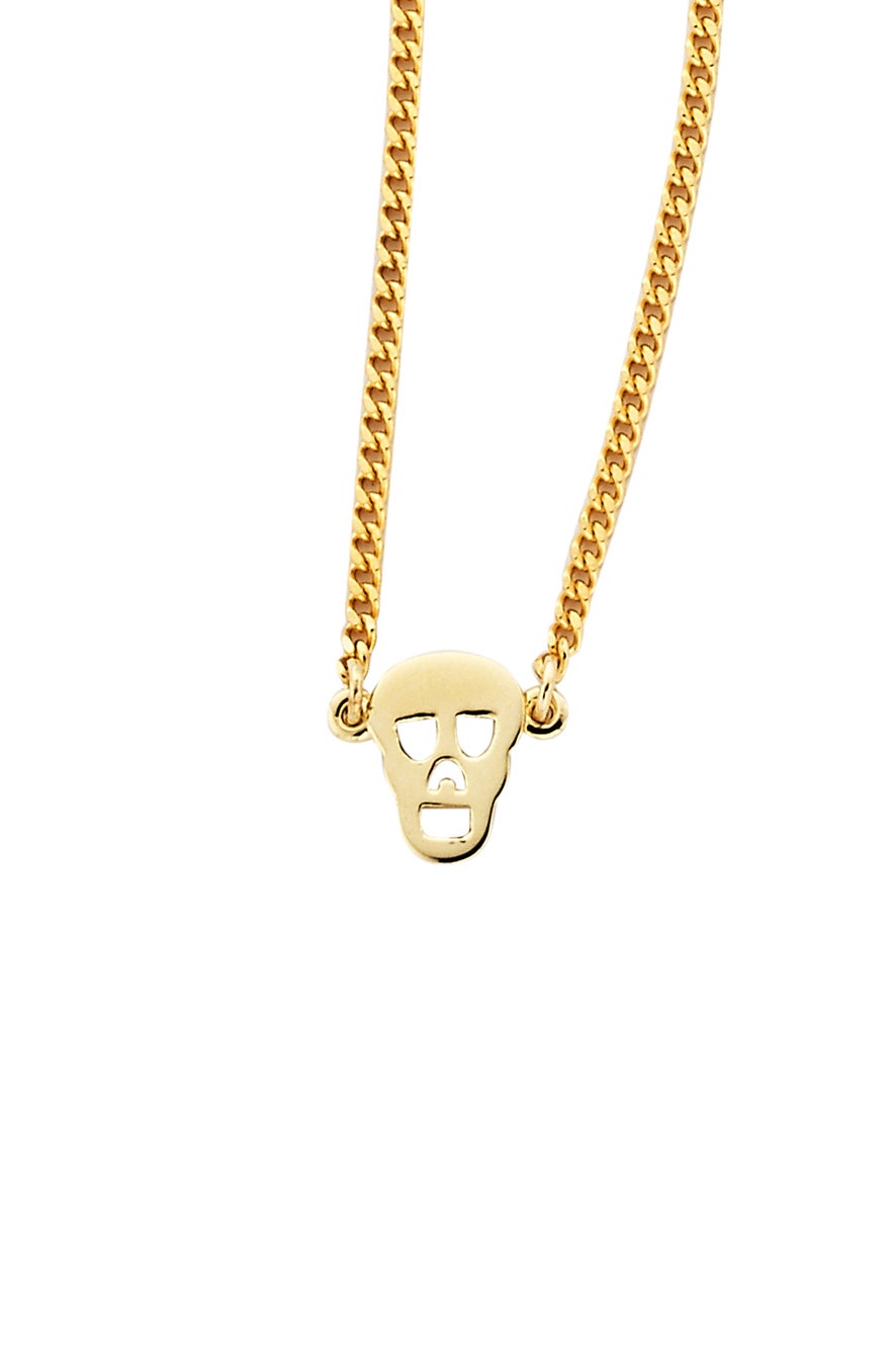 Mini Skull Necklace Gold