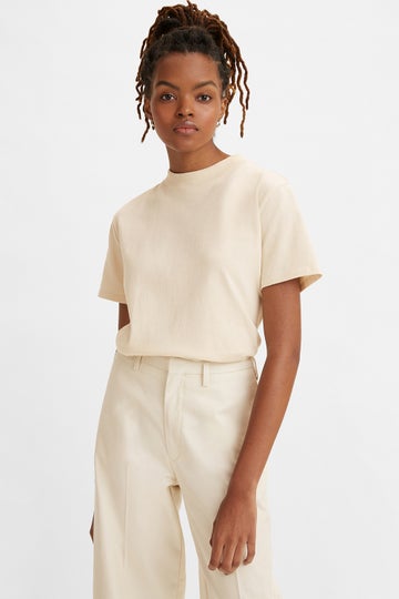 Levi's Made And Crafted Mock Neck Tee Oatmeal | Karen Walker