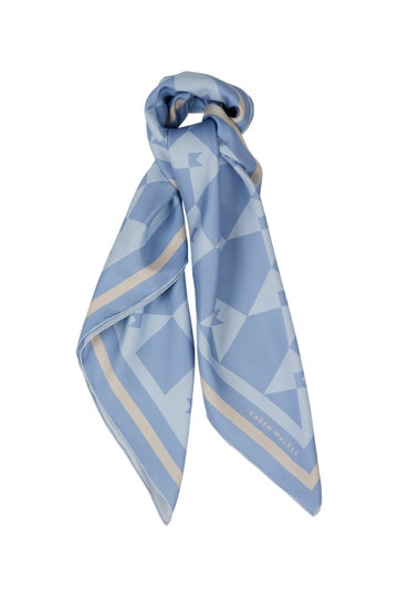 monogram classic scarf blue
