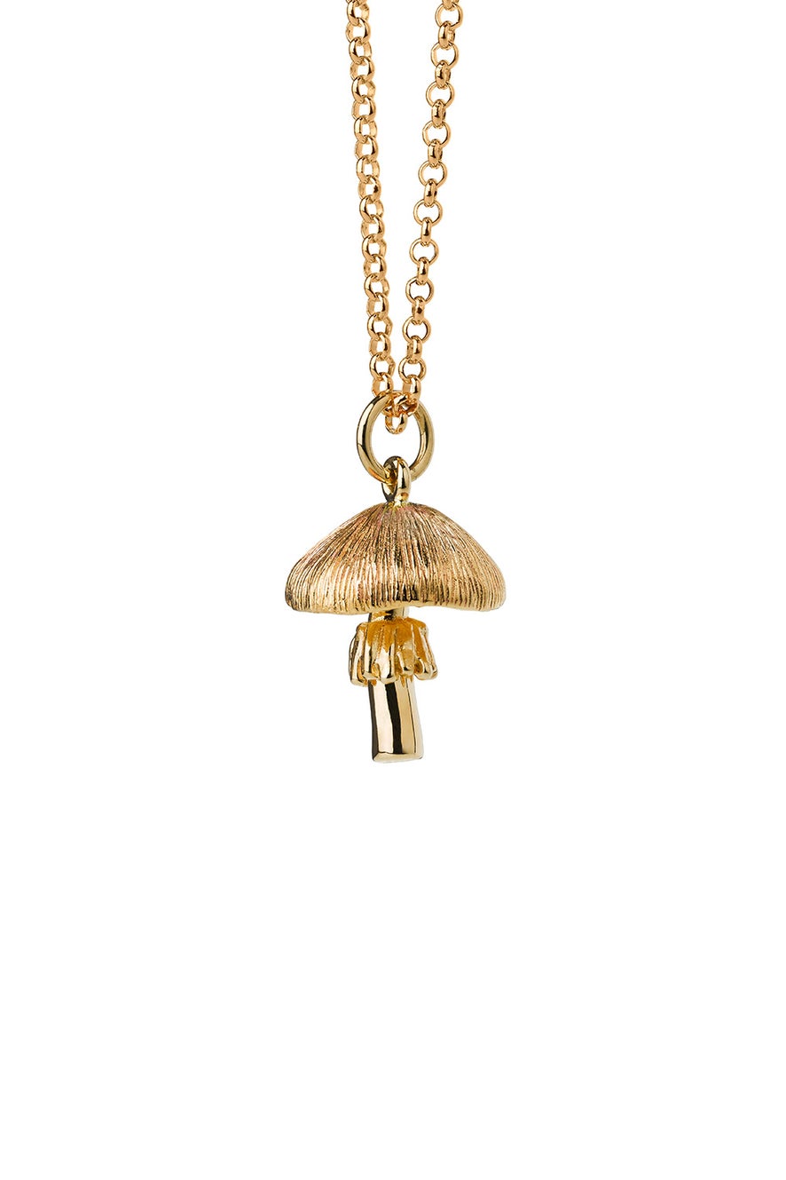 Mushroom Necklace Gold
