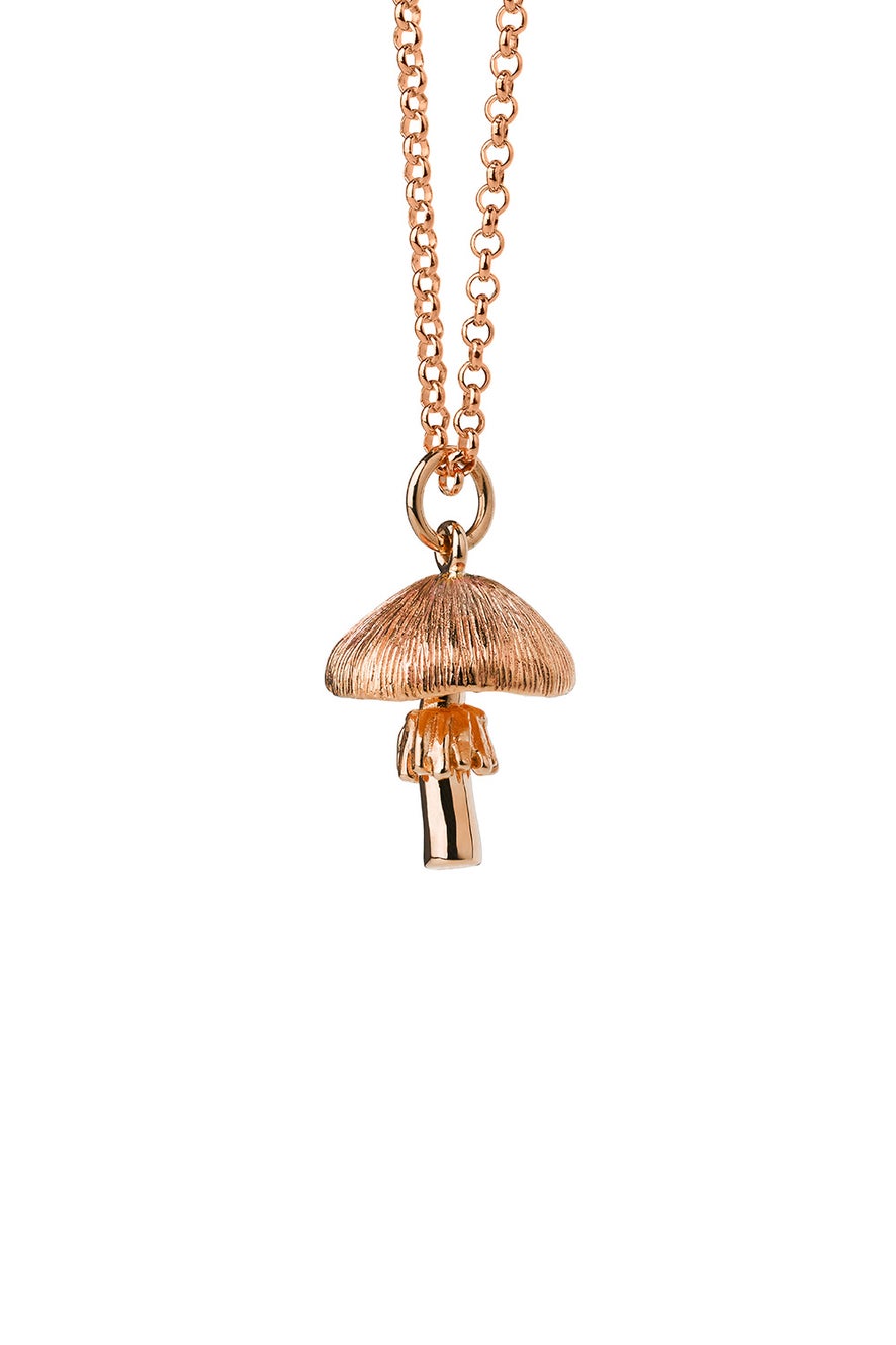 Mushroom Necklace Rose Gold