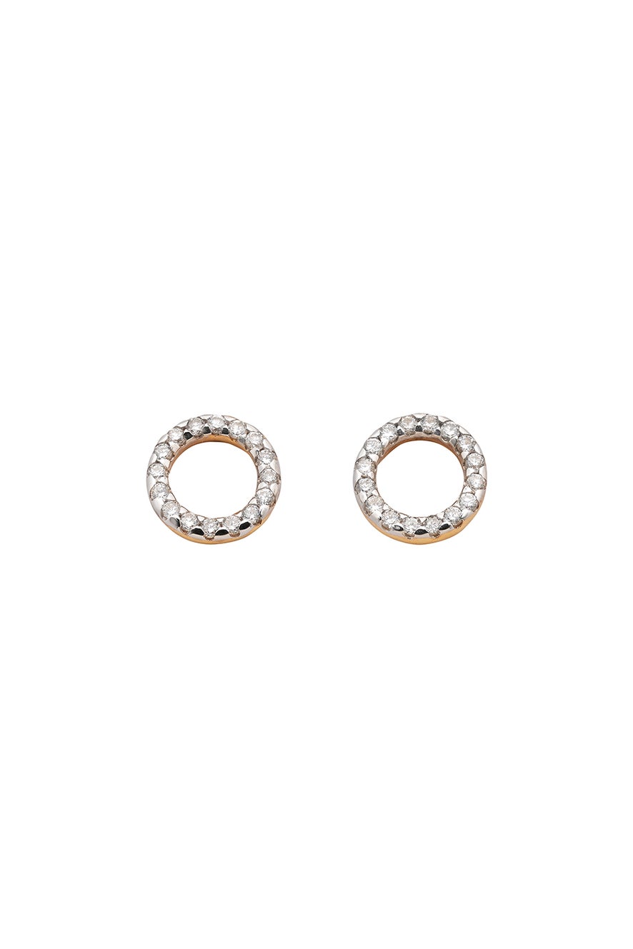 Orbit Diamond Earrings, 9ct Gold, .21ct Diamond