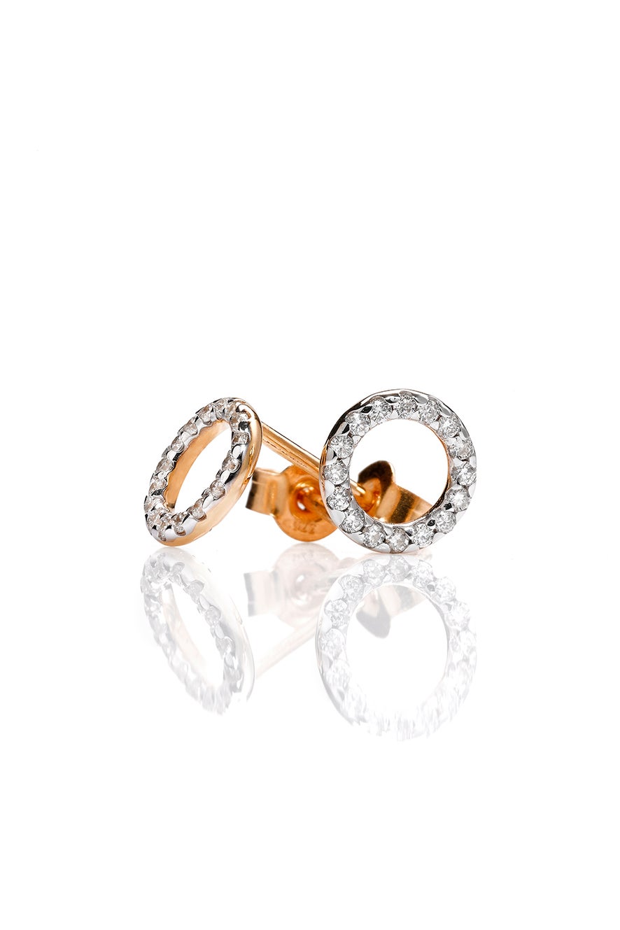 Orbit Diamond Earrings, 9ct Gold, .21ct Diamond