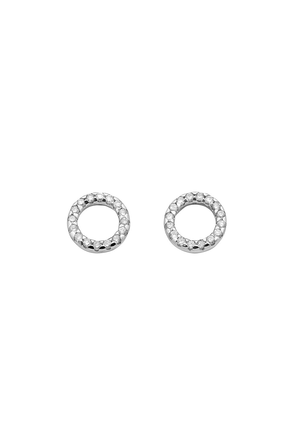 Orbit Diamond Earrings, 9ct White Gold, .21ct Diamond