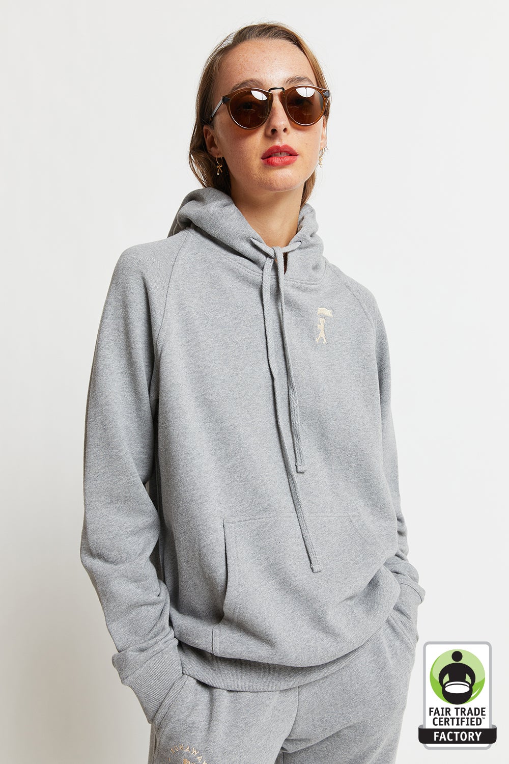 Embroidered Marching Girl Organic Cotton Hoodie
