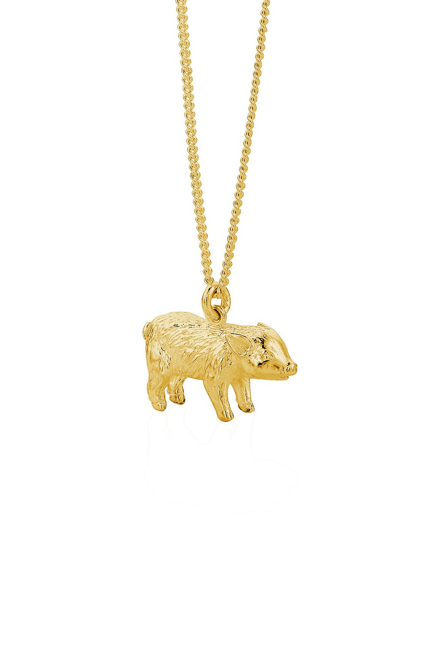 Pig Necklace Gold