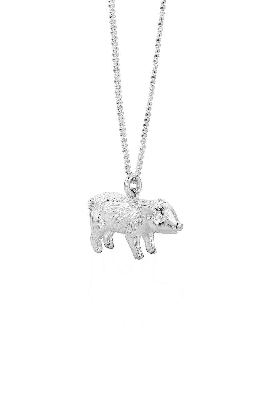 Pig Necklace Silver