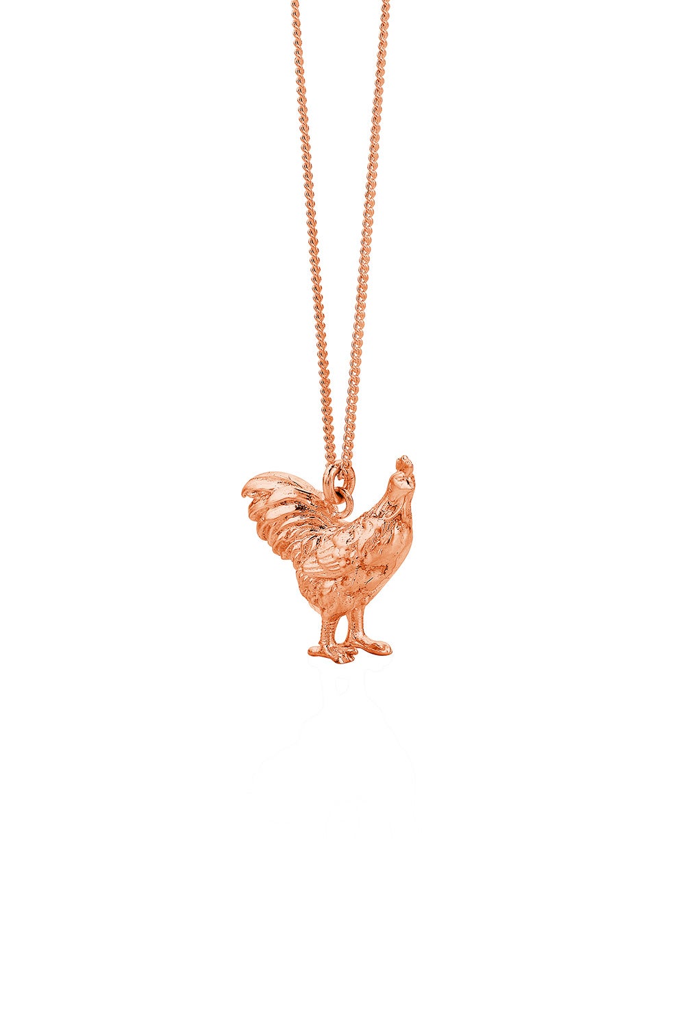 Rooster Necklace Rose Gold