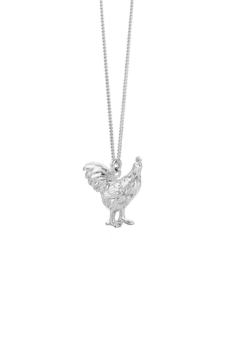 Rooster Necklace Silver